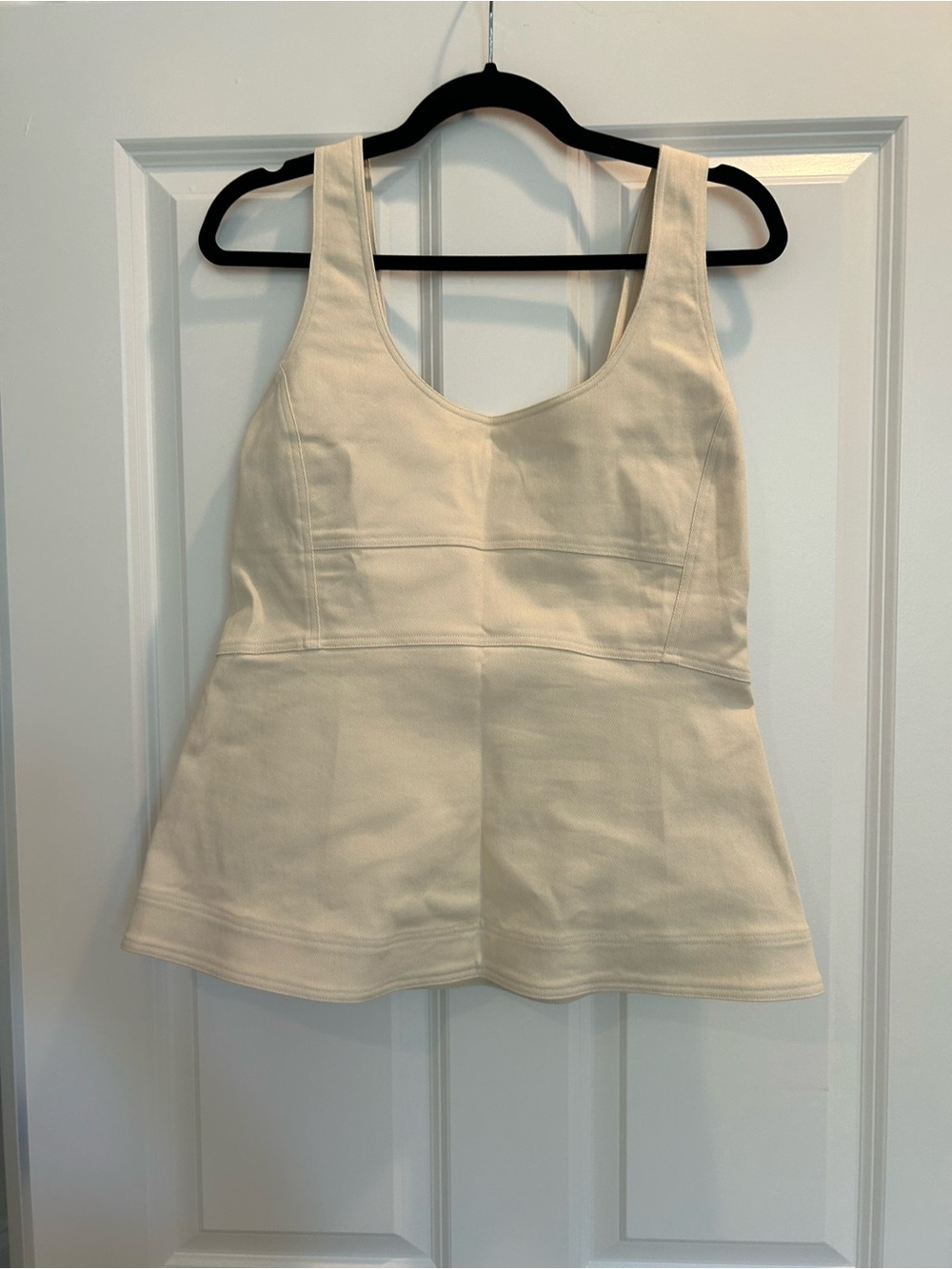 Classic Cream Peplum Tank Top